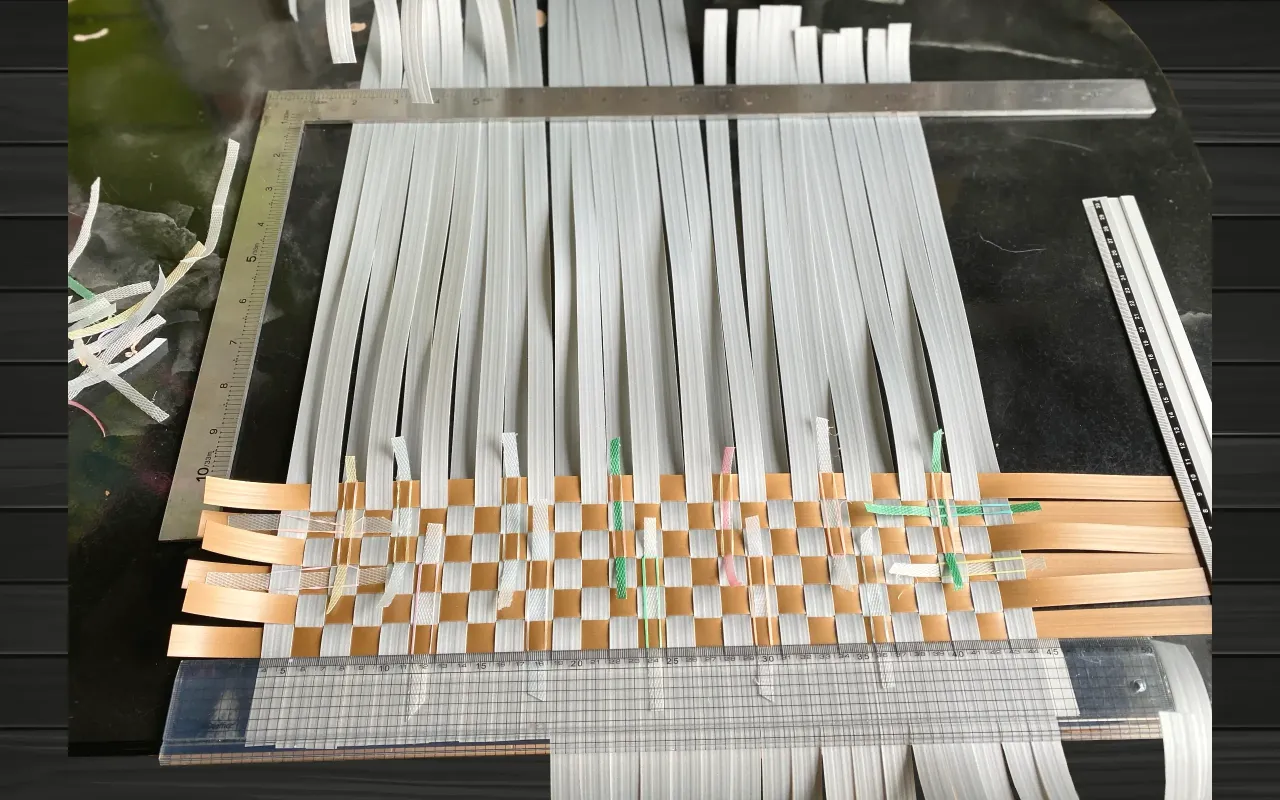 ６段目までの編み込み