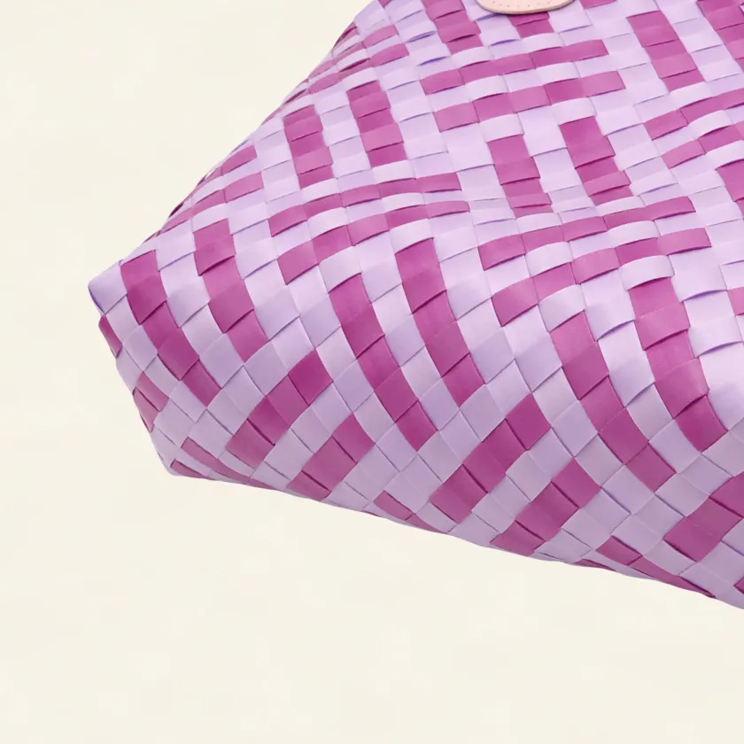 Prototype I | Wisteria Lavender × Peony Pink | Striped Square Lattice | Bottom-006 | PP Band Craft | Alaudae Japan