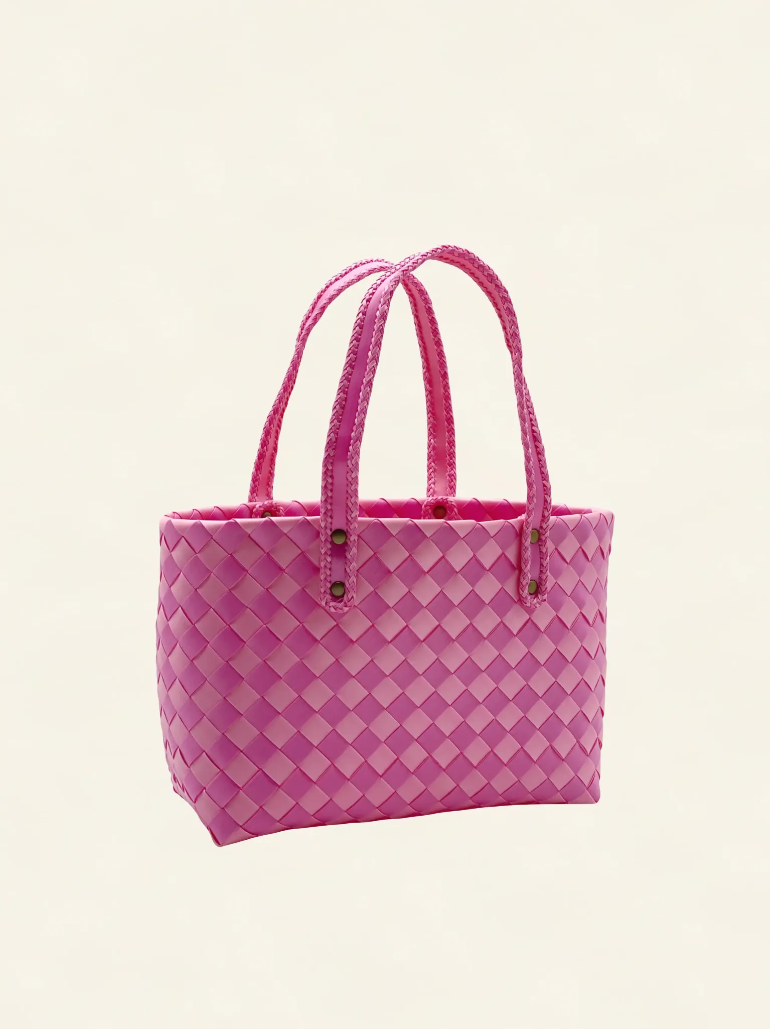 Prototype VIII | Light Coral Pink × Peach Blossom | Diamond Lattice 9-Cell | Stitched Handle | Angle-023 | PP Band Craft | Alaudae Japan