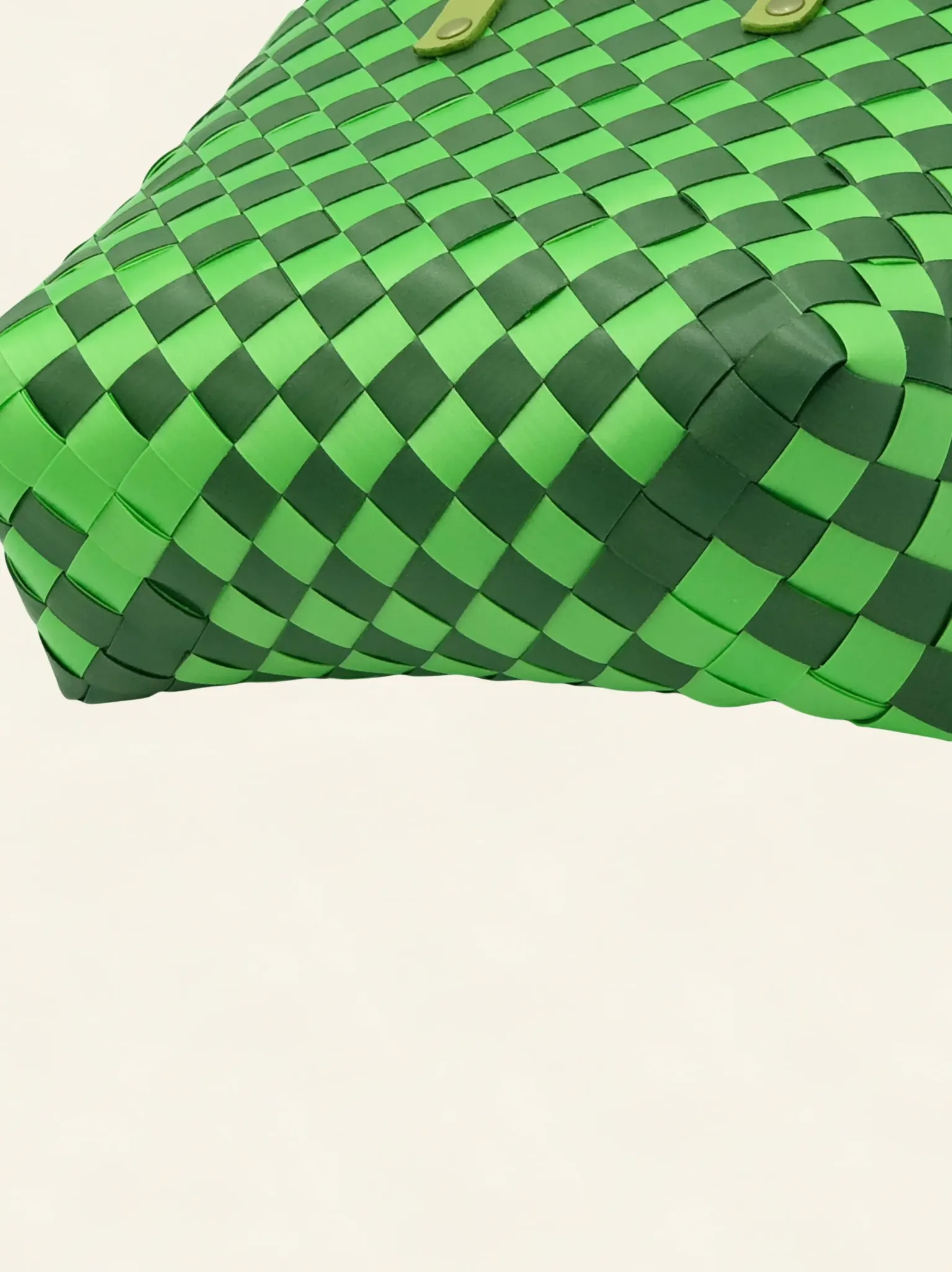 Prototype III | Mint Green × Dark Pine Green | Checkered Lattice | Genuine Leather Handle | Bottom-006 | PP Band Craft | Alaudae Japan