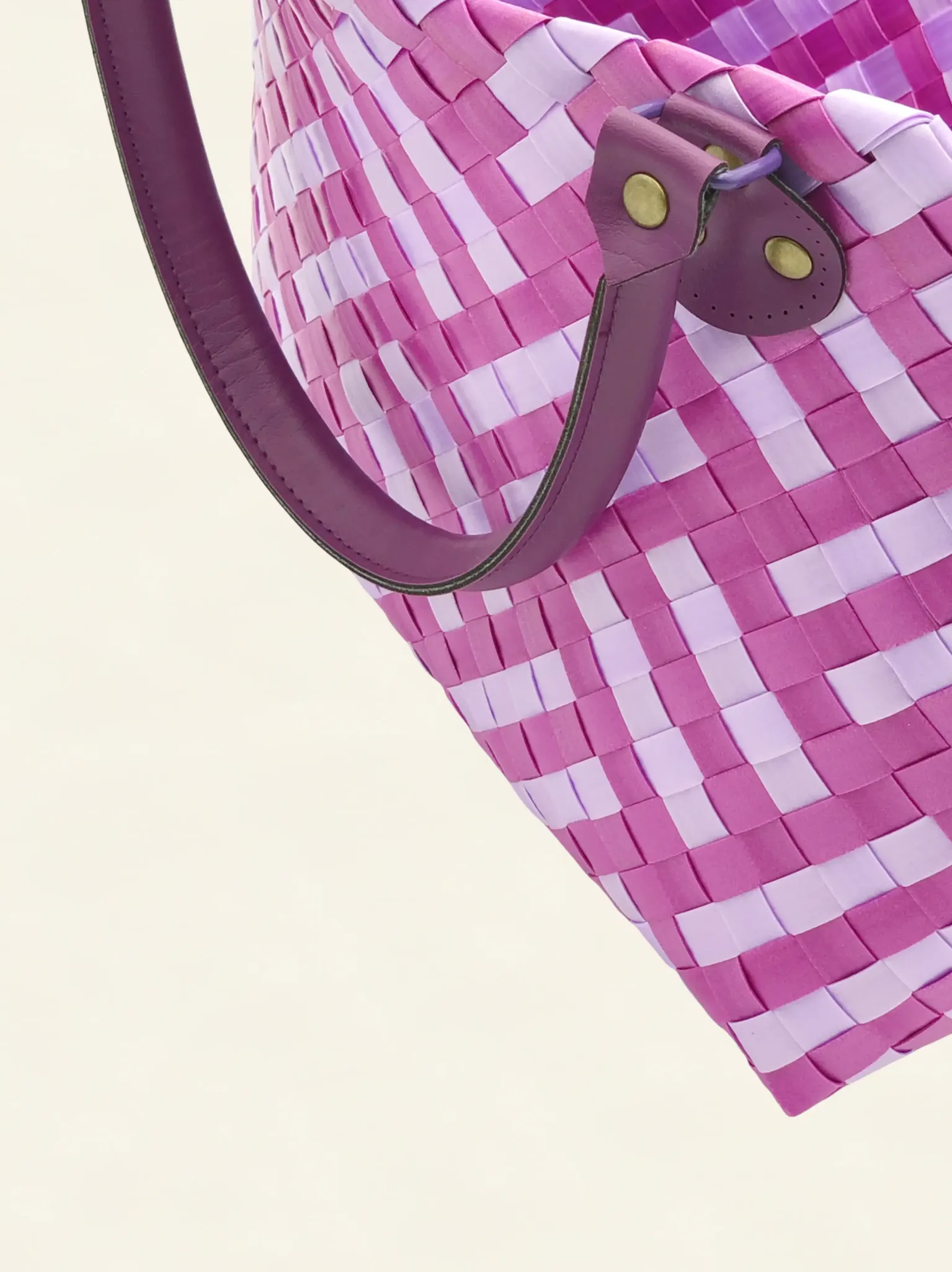 Prototype II | Wisteria Lavender × Peony Pink | Striped Square Lattice | Purple Handle | Angle-004 | PP Band Craft | Alaudae Japan