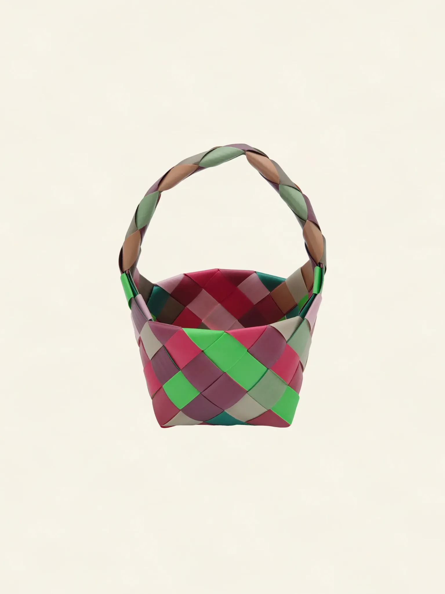 Prototype 1 | 11-Color Mix | Desk Organizer | with Handle | Front-001 | PP Band Craft | Alaudae Japan
