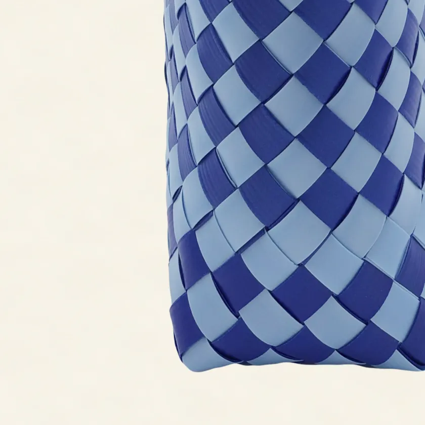 Prototype IV | Sky Blue × Lapis Lazuli | Checkered Lattice | Genuine Leather Handle | Side-002 | PP Band Craft | Alaudae Japan
