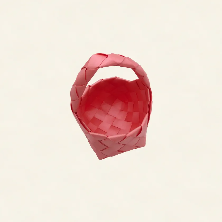 Prototype 3 | Soft Rose | Desk Organizer | with Handle | Angle-008 | PP Band Craft | Alaudae Japan