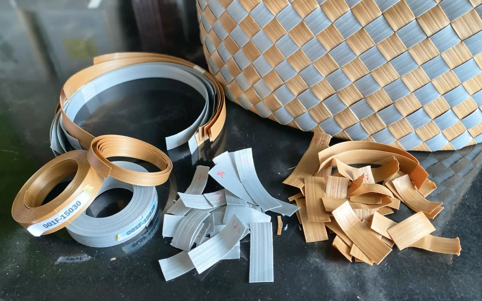 A collection of cut materials