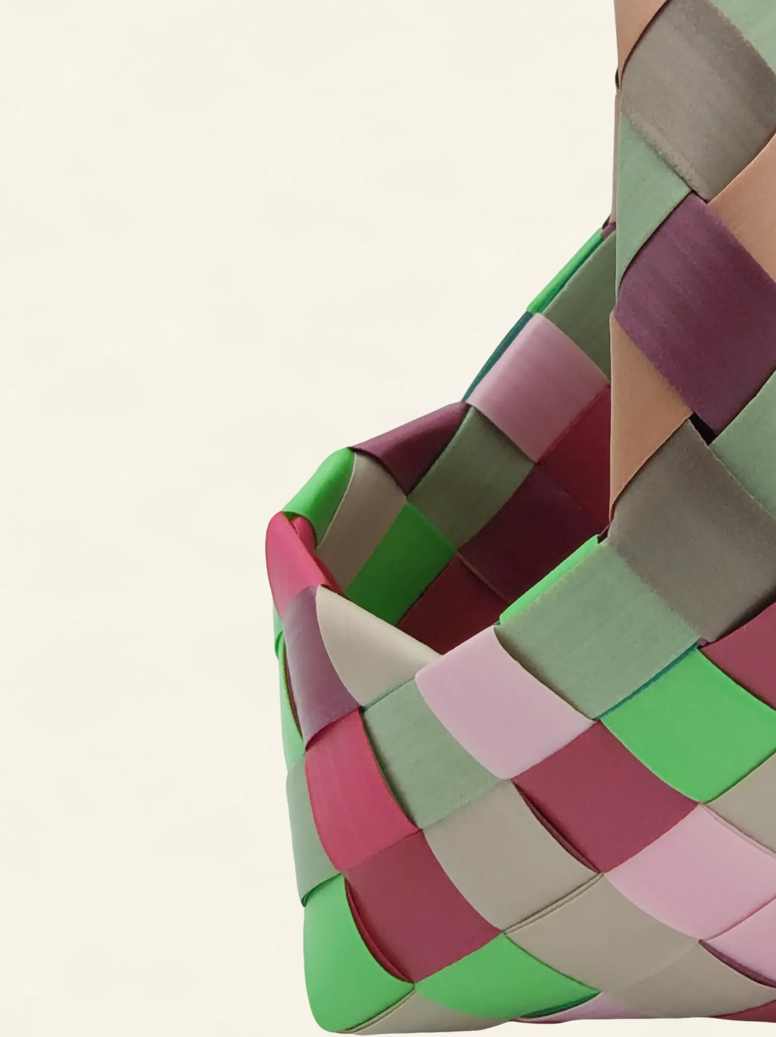 Prototype 1 | 11-Color Mix | Desk Organizer | with Handle | Side-003 | PP Band Craft | Alaudae Japan