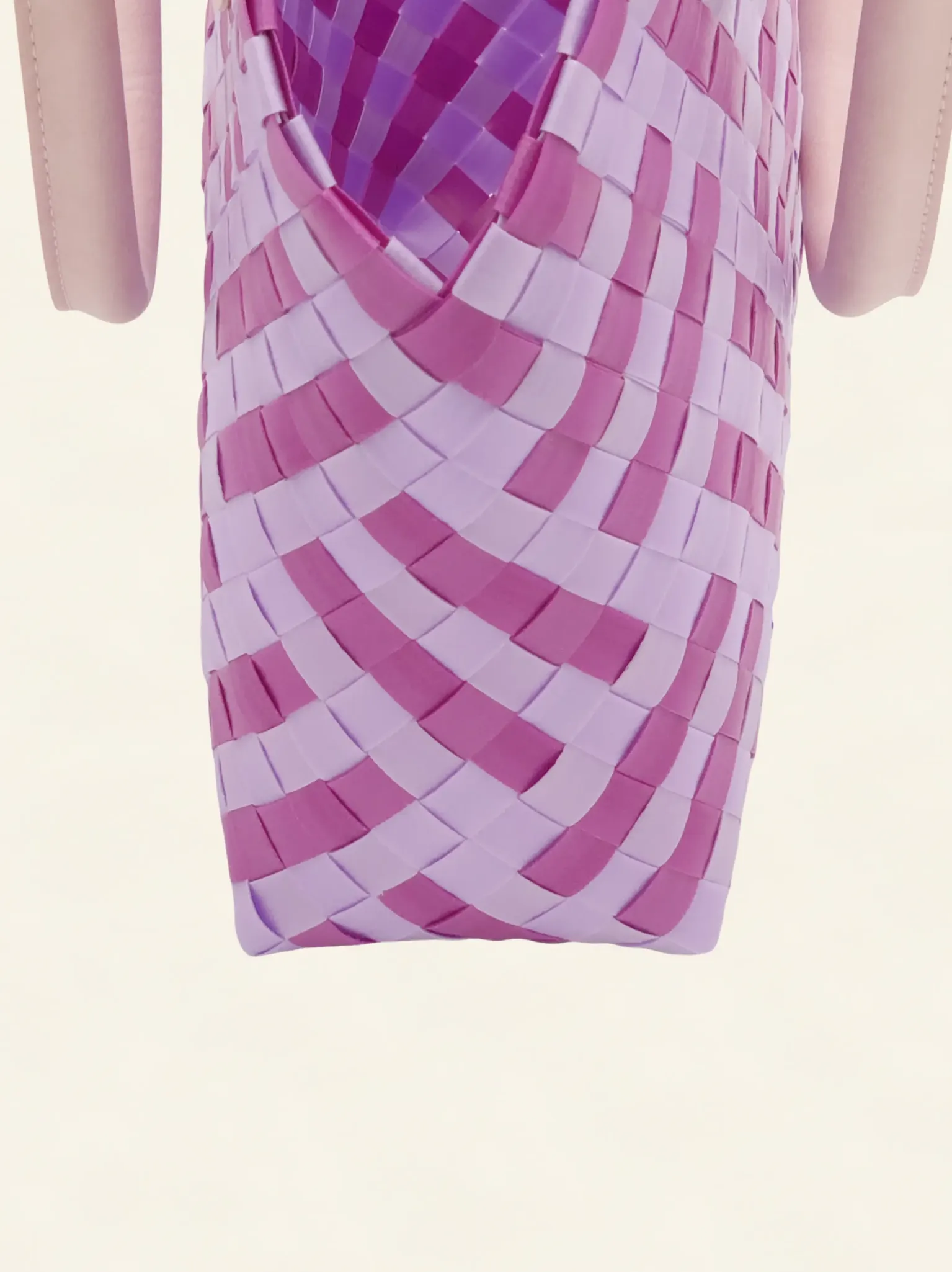 Prototype I | Wisteria Lavender × Peony Pink | Striped Square Lattice | Side-002 | PP Band Craft | Alaudae Japan