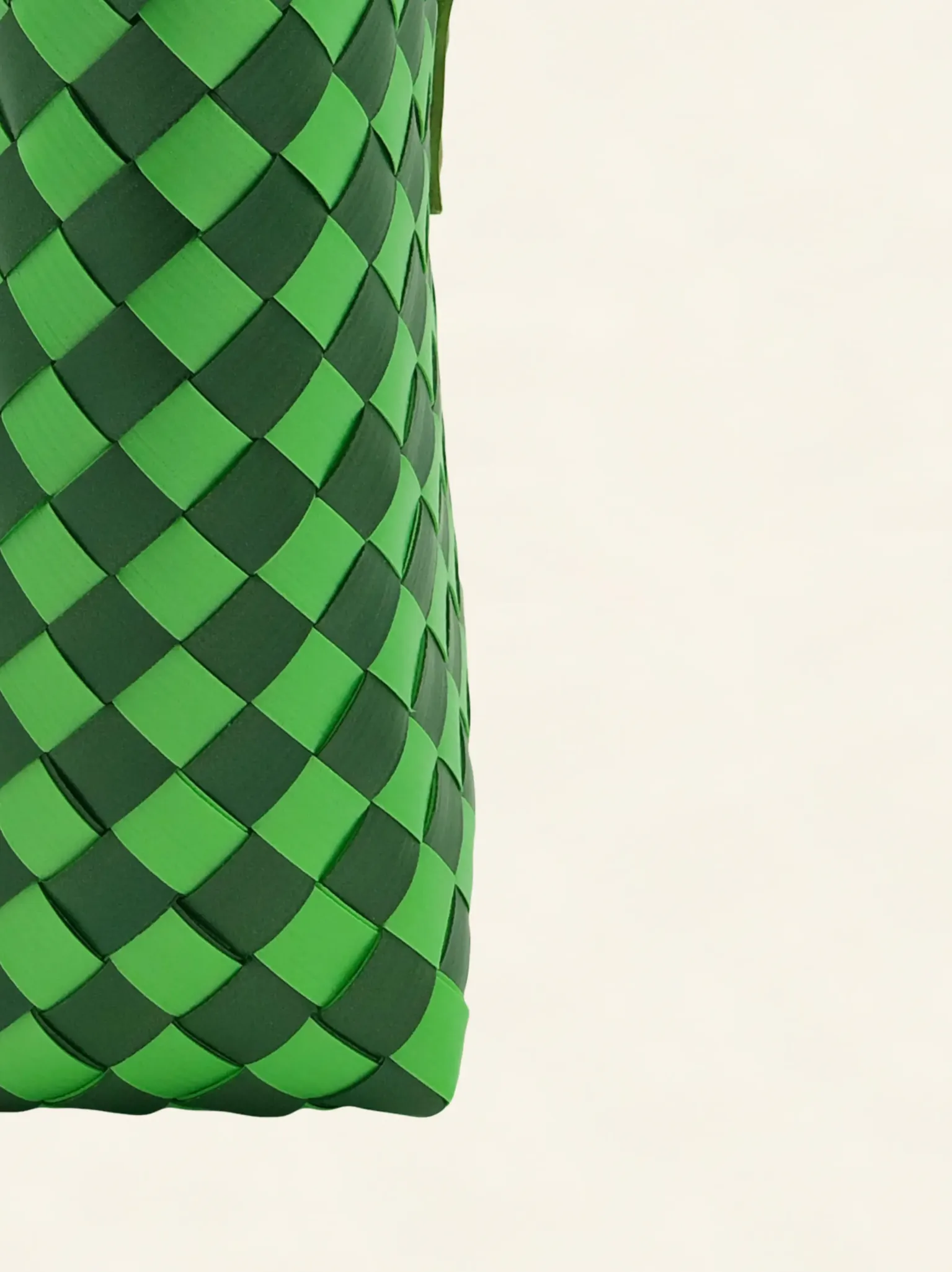 Prototype III | Mint Green × Dark Pine Green | Checkered Lattice | Genuine Leather Handle | Side-002 | PP Band Craft | Alaudae Japan