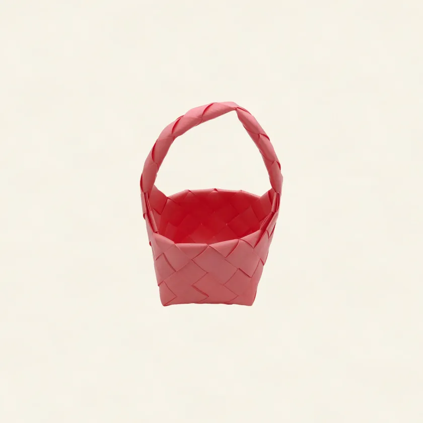 Prototype 3 | Soft Rose | Desk Organizer | with Handle | Front-001 | PP Band Craft | Alaudae Japan