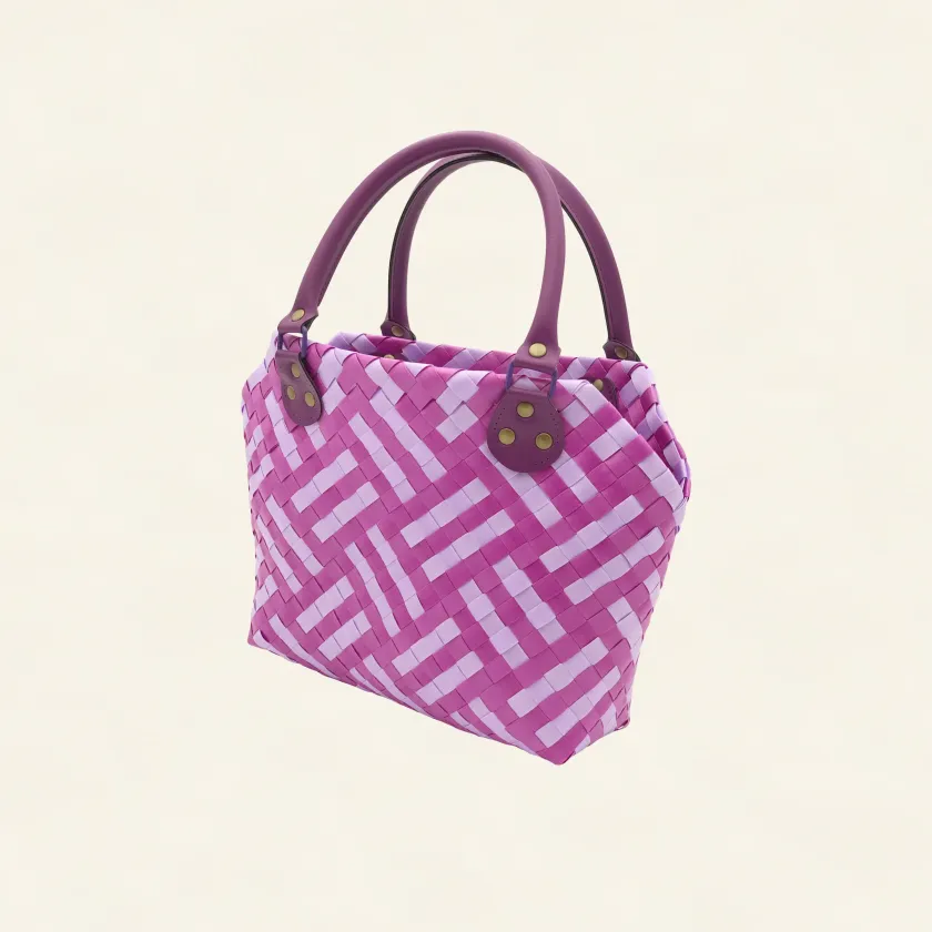 Prototype II | Wisteria Lavender × Peony Pink | Striped Square Lattice | Purple Handle | Angle-003 | PP Band Craft | Alaudae Japan