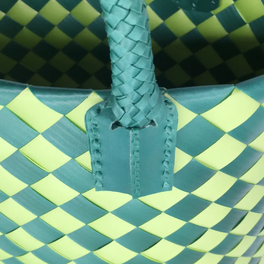 Prototype VII | Sap Green × Forest Green | Diamond Lattice 12-Cell | Side-Lay Close-up-018 | PP Band Craft | Alaudae Japan