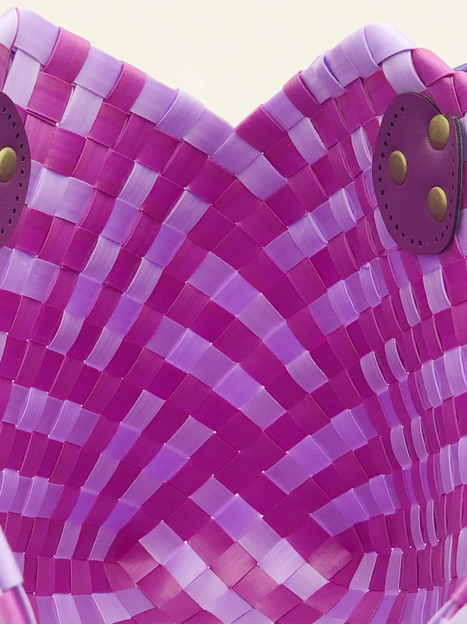 Prototype II | Wisteria Lavender × Peony Pink | Striped Square Lattice | Purple Handle | Inside Close-up-008 | PP Band Craft | Alaudae Japan