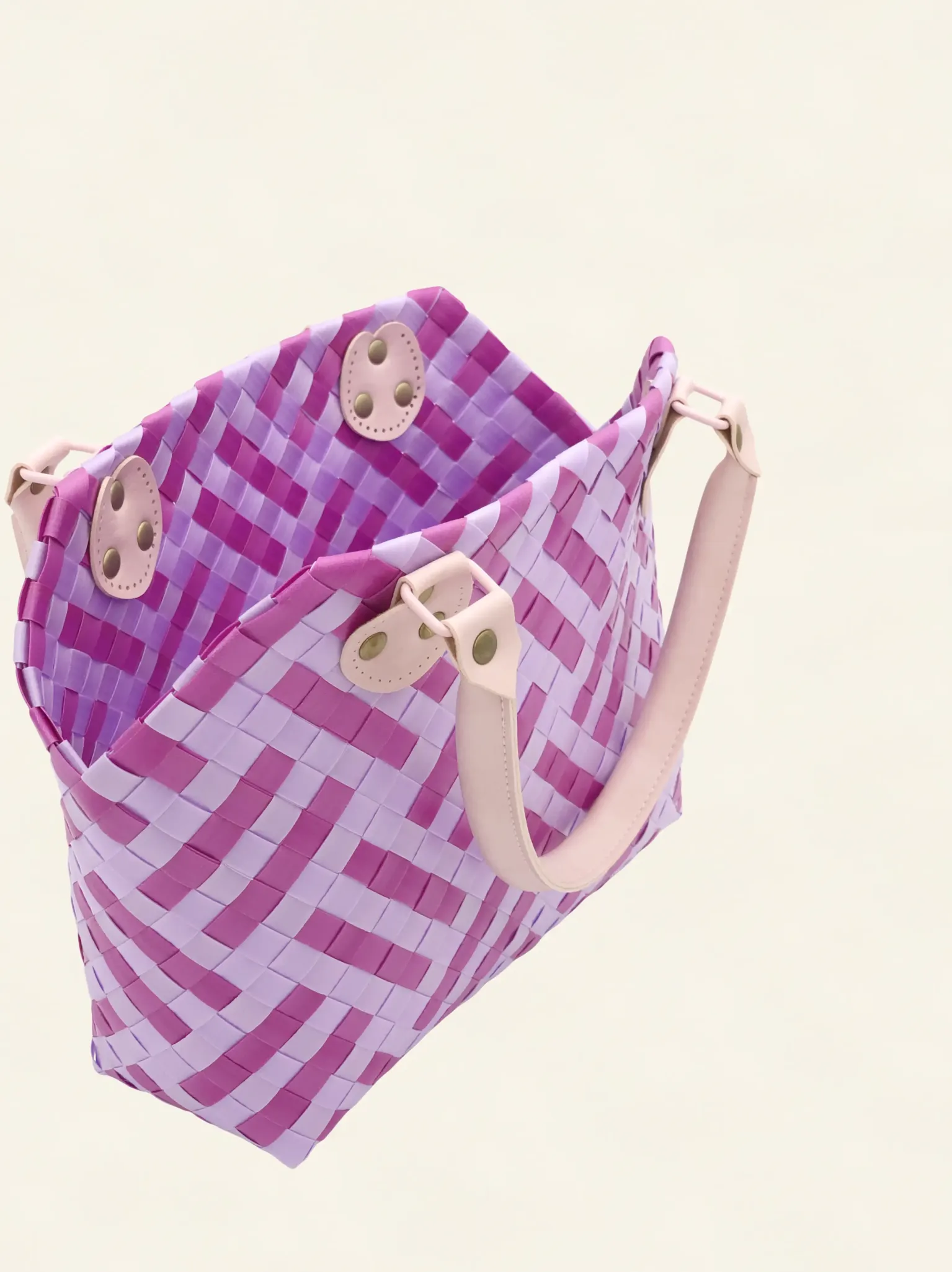 Prototype I | Wisteria Lavender × Peony Pink | Striped Square Lattice | Angle-005 | PP Band Craft | Alaudae Japan