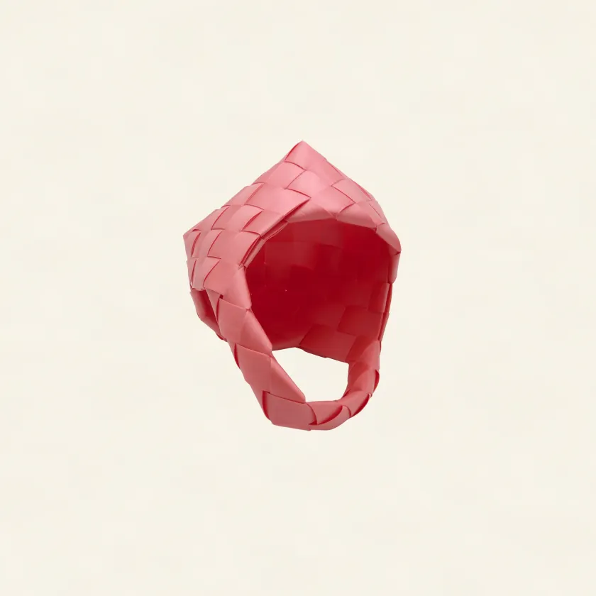 Prototype 3 | Soft Rose | Desk Organizer | with Handle | Side-Lay-007 | PP Band Craft | Alaudae Japan