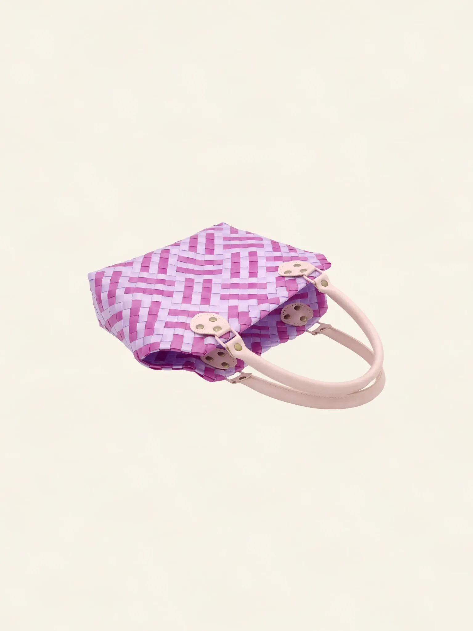 Prototype I | Wisteria Lavender × Peony Pink | Striped Square Lattice | Side-Lay-007 | PP Band Craft | Alaudae Japan