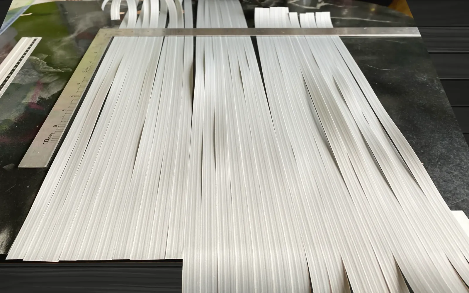 縦方向の素材を並べた状態