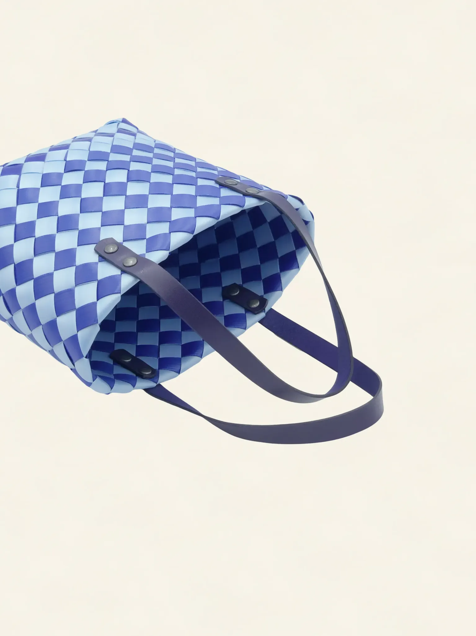 Prototype IV | Sky Blue × Lapis Lazuli | Checkered Lattice | Genuine Leather Handle | Side-Lay-006 | PP Band Craft | Alaudae Japan