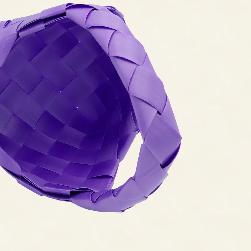 Prototype 4 | Royal Purple | Desk Organizer | with Handle | Center Close-up-007 | PP Band Craft | Alaudae Japan