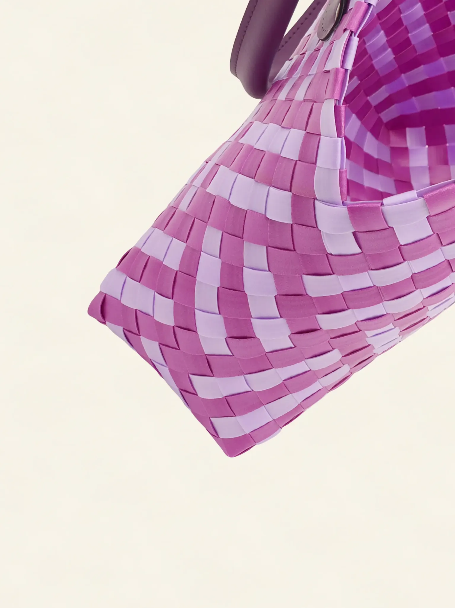 Prototype II | Wisteria Lavender × Peony Pink | Striped Square Lattice | Purple Handle | Side-002 | PP Band Craft | Alaudae Japan