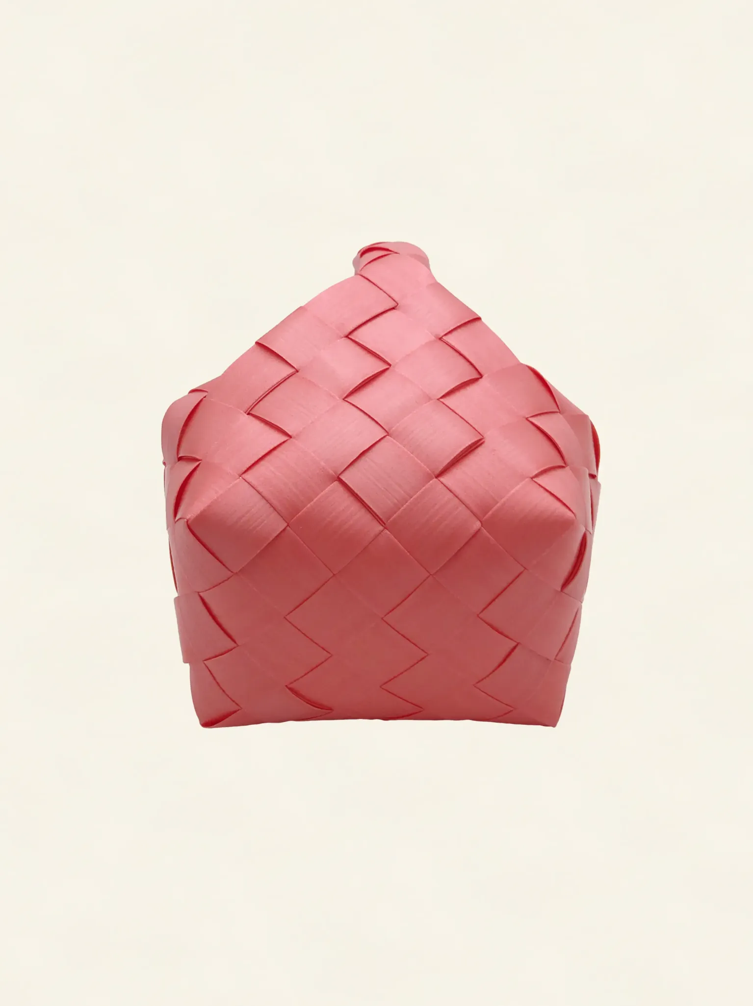 Prototype 3 | Soft Rose | Desk Organizer | with Handle | Bottom-004 | PP Band Craft | Alaudae Japan