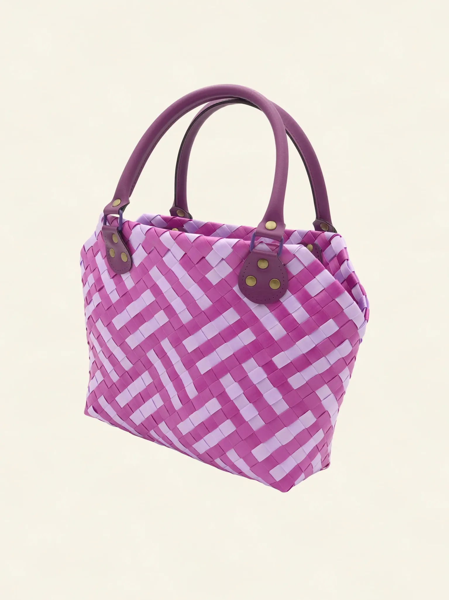 Prototype II | Wisteria Lavender × Peony Pink | Striped Square Lattice | Purple Handle | Angle-003 | PP Band Craft | Alaudae Japan