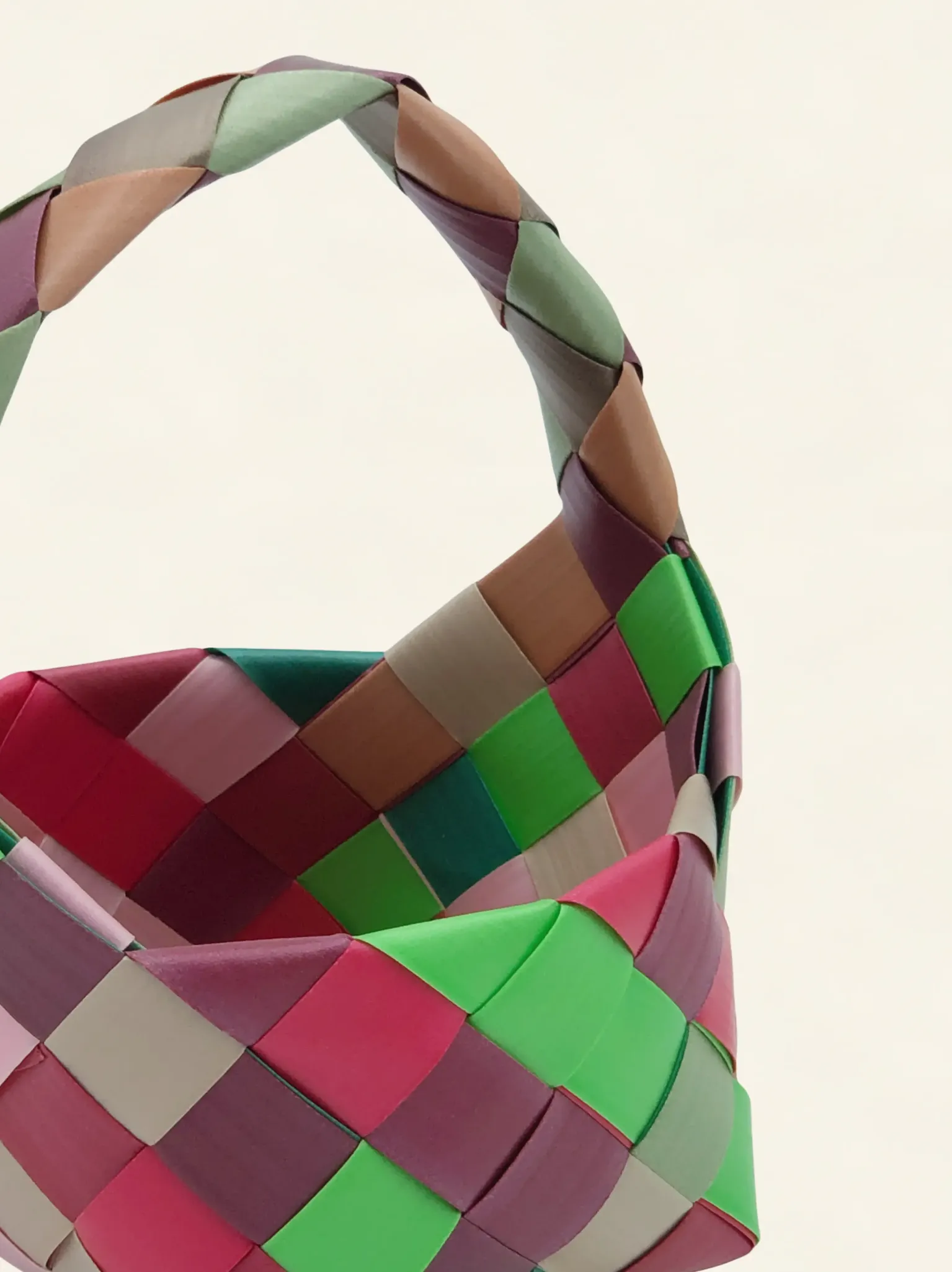 Prototype 1 | 11-Color Mix | Desk Organizer | with Handle | Angle-002 | PP Band Craft | Alaudae Japan
