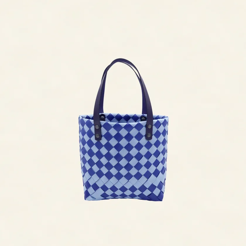 Prototype IV | Sky Blue × Lapis Lazuli | Checkered Lattice | Genuine Leather Handle | Front-001 | PP Band Craft | Alaudae Japan