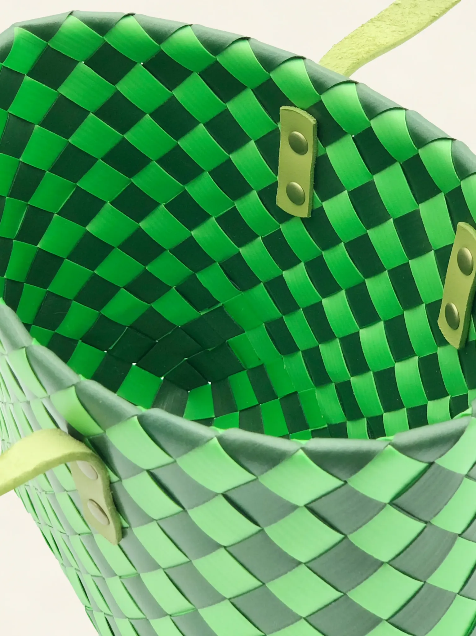 Prototype III | Mint Green × Dark Pine Green | Checkered Lattice | Genuine Leather Handle | Center-008 | PP Band Craft | Alaudae Japan