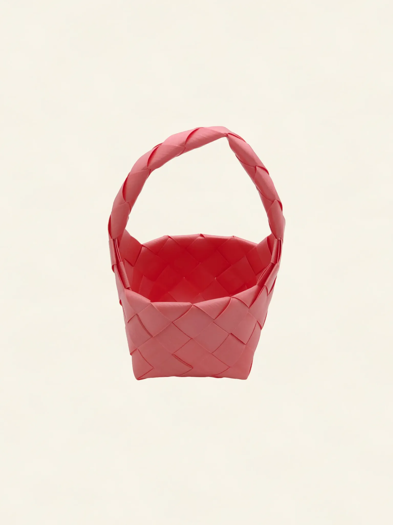 Prototype 3 | Soft Rose | Desk Organizer | with Handle | Front-001 | PP Band Craft | Alaudae Japan