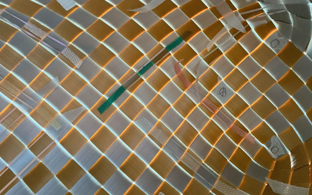 外部から明かりを当てて内部を見た状態