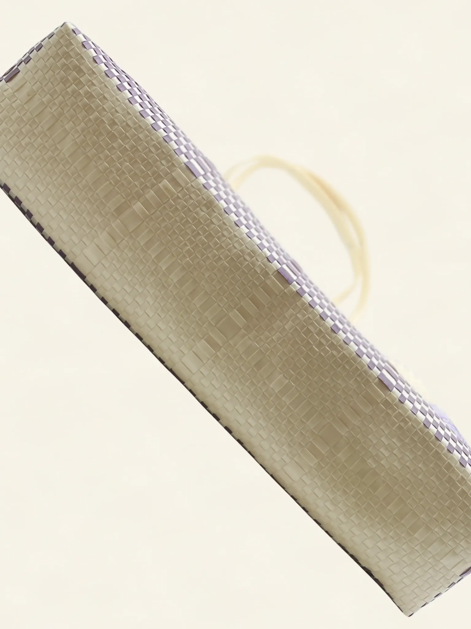 Prototype II | Ivory × Purple Gradation | Accordion Weave | Bottom-007 | PP Band Craft | Alaudae Japan