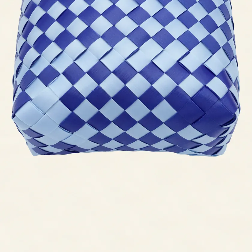 Prototype IV | Sky Blue × Lapis Lazuli | Checkered Lattice | Genuine Leather Handle | Bottom-004 | PP Band Craft | Alaudae Japan