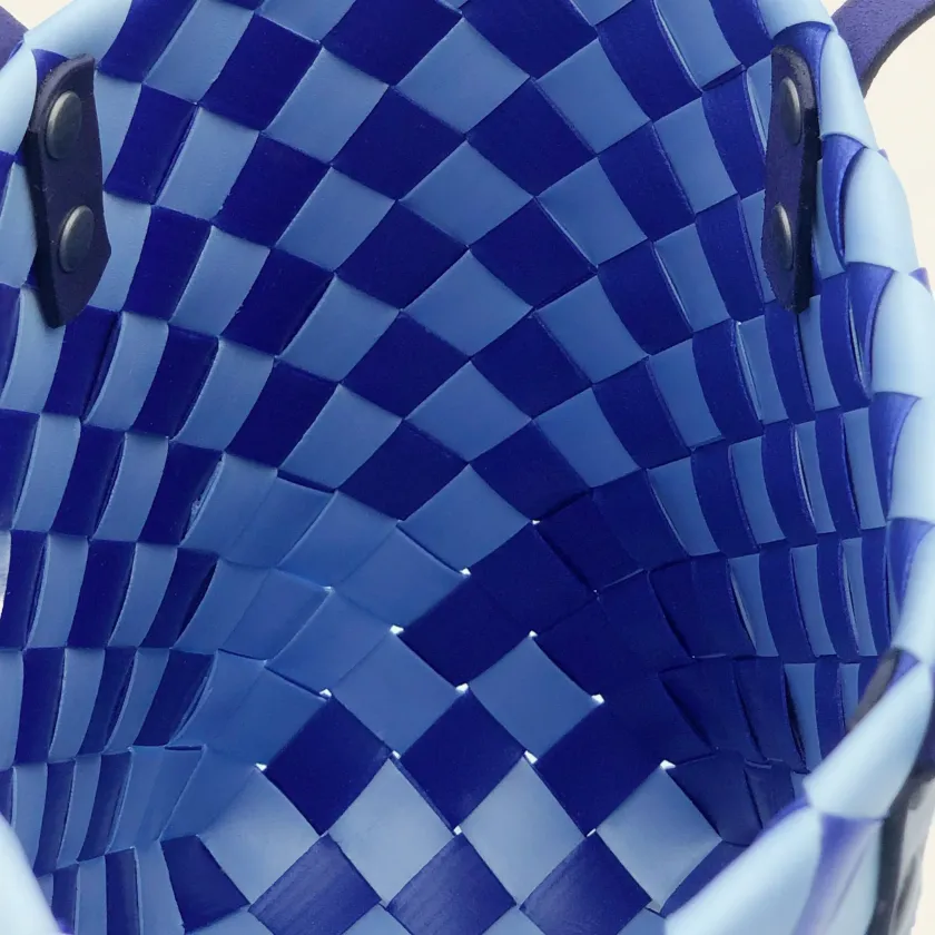 Prototype IV | Sky Blue × Lapis Lazuli | Checkered Lattice | Genuine Leather Handle | Inside Close-up-010 | PP Band Craft | Alaudae Japan