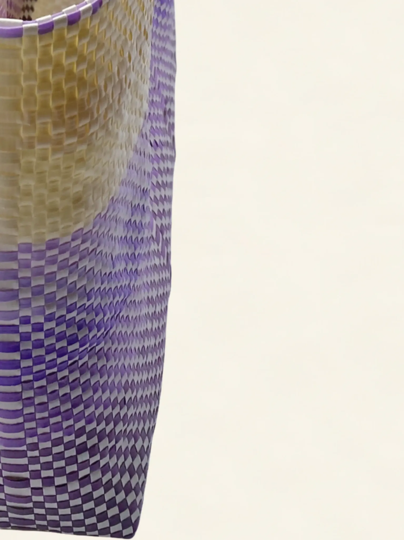 Prototype II | Ivory × Purple Gradation | Accordion Weave | Side-002 | PP Band Craft | Alaudae Japan
