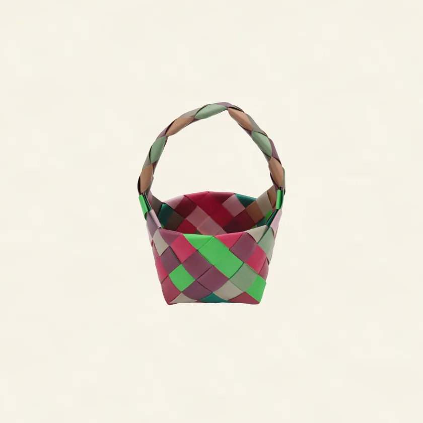Prototype 1 | 11-Color Mix | Desk Organizer | with Handle | Front-001 | PP Band Craft | Alaudae Japan