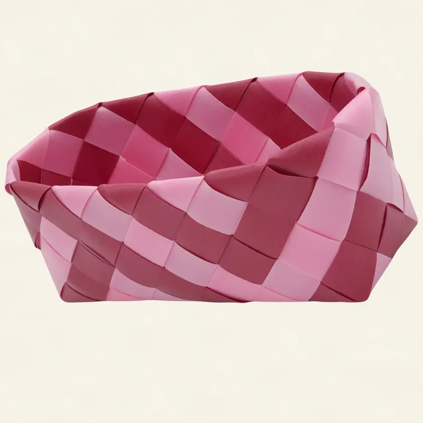 Prototype I | Light Coral Pink × Deep Crimson | Cherry-Birch Craft Style Case | Angle-002 | PP Band Craft | Alaudae Japan