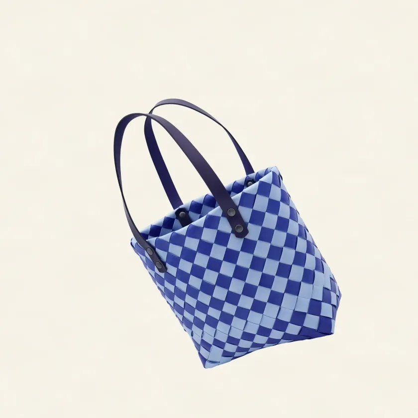 Prototype IV | Sky Blue × Lapis Lazuli | Checkered Lattice | Genuine Leather Handle | Angle-003 | PP Band Craft | Alaudae Japan