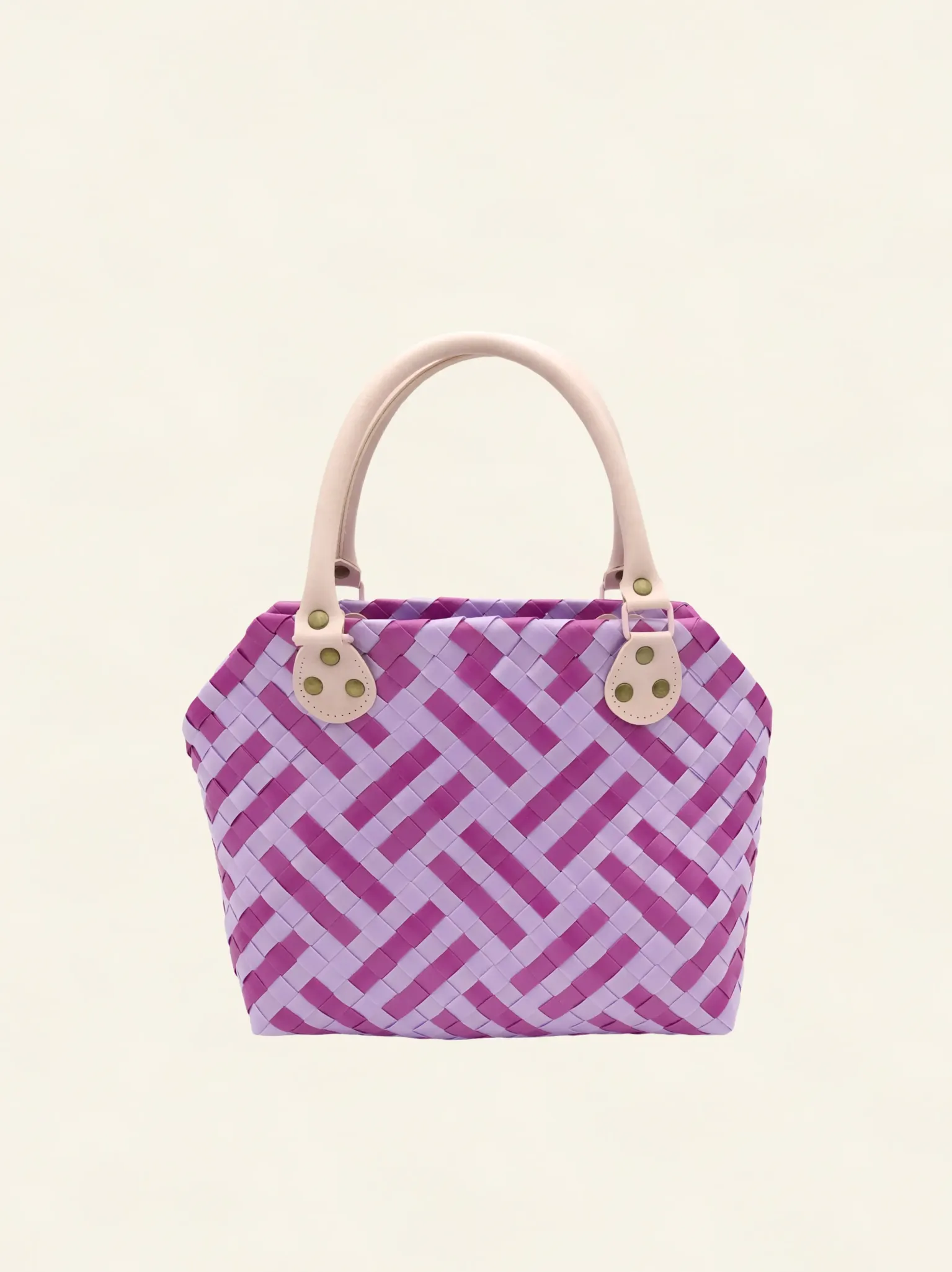 Prototype I | Wisteria Lavender × Peony Pink | Striped Square Lattice | Front-001 | PP Band Craft | Alaudae Japan