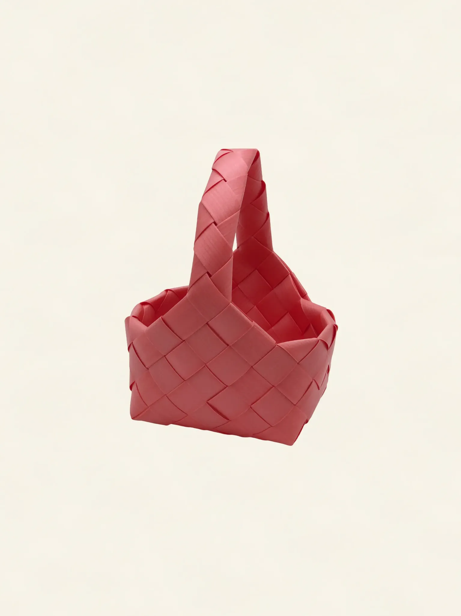 Prototype 3 | Soft Rose | Desk Organizer | with Handle | Angle-003 | PP Band Craft | Alaudae Japan